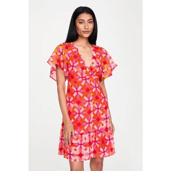 Marie Oliver Dresses & Skirts - Marie Oliver Carmina Mini Dress in Guava Pink Orange Multi US 4 NWT Resort Wear